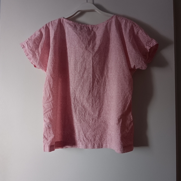 MAGEE 1866 Dublin Pink + White Survival Liberty Print Cotton Patty Blouse 6 👚 - Picture 2 of 5